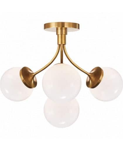 Prescott plafond mässing/vit