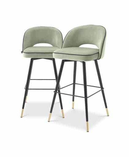 Cliff barstolar savona pistache green velvet 2-set