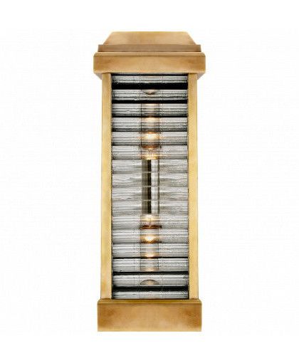 Dunmore Curved Glass Louver vägglampa rund mässing