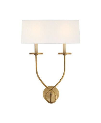 Symmetric Twist vägglampa dubbel antik mässing