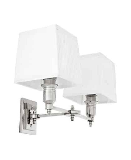 Lexington vägglampa dubbel nickel/vit