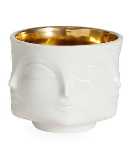 Muse skål vit/guld