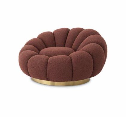 Mello snurrfåtölj bouclé rouge