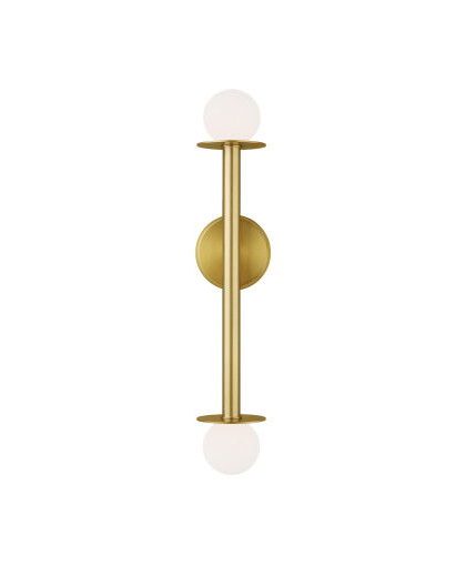 Nodes vägglampa dubbel mässing
