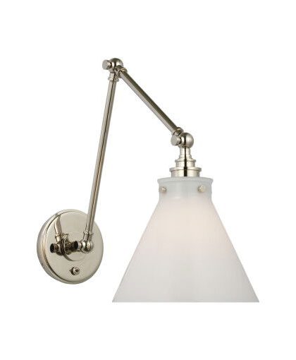 Parkington vägglampa dubbel nickel/vit