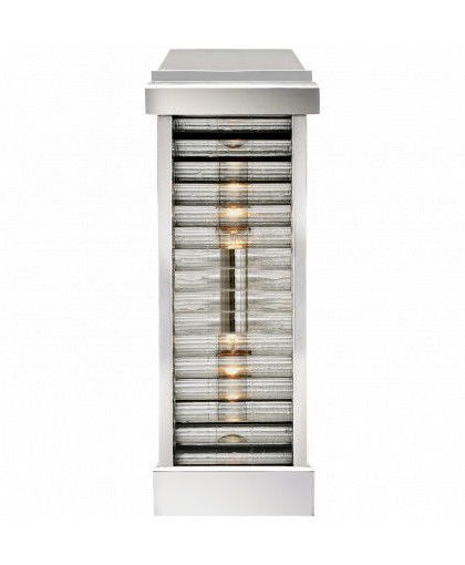Dunmore Curved Glass Louver vägglampa rund nickel