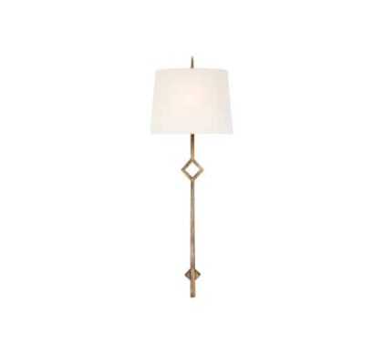Cranston vägglampa Gilded Iron/linne L
