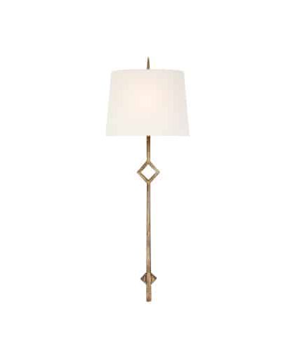 Cranston vägglampa Gilded Iron/linne L