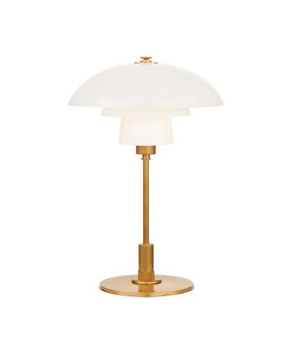 Whitman skrivbordslampa antik mässing/vit