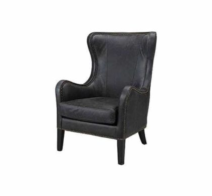 Mischa skinnfåtölj svart