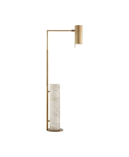 Alma golvlampa antik mässing/vit