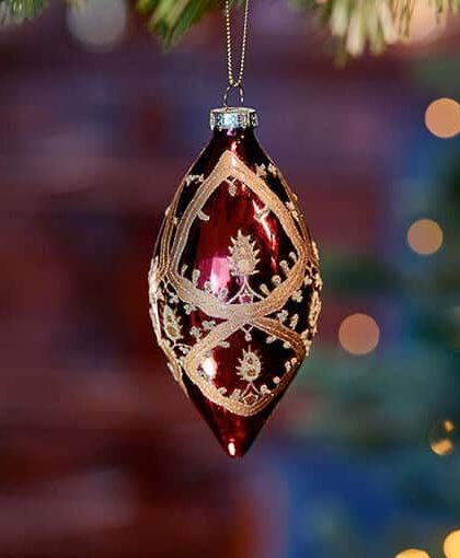 Patrice elongated teardrop burgundy