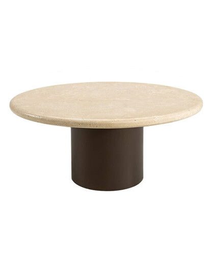 Calais soffbord travertine/mörkbrun