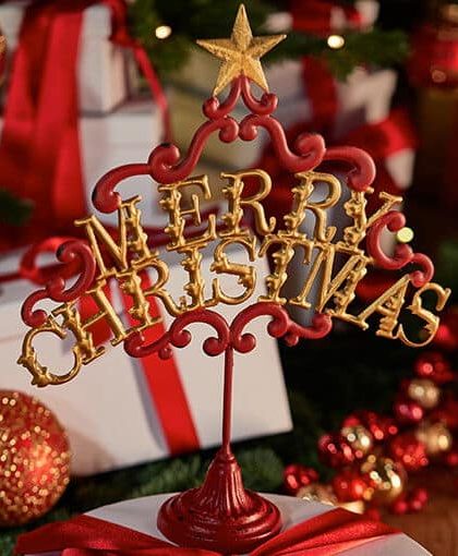Merry Christmas juldekoration röd/guld