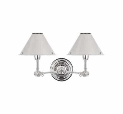 Anette vägglampa dubbel nickel