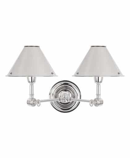 Anette vägglampa dubbel nickel