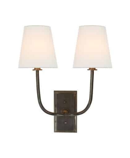 Hulton vägglampa dubbel brons