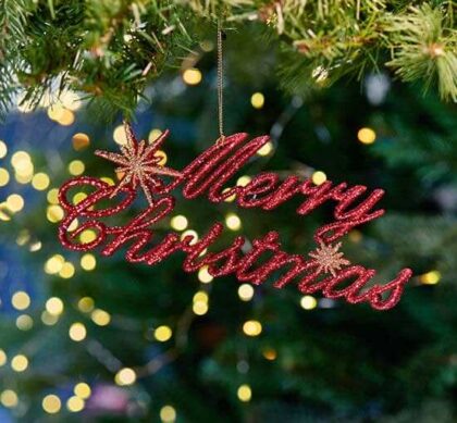 Merry x-mas julgransdekoration guld