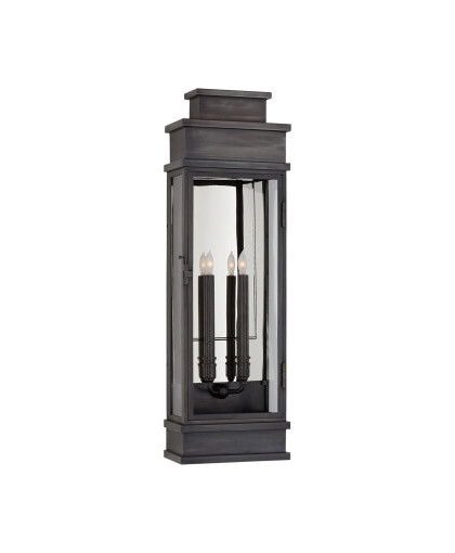 Linear vägglampa brons
