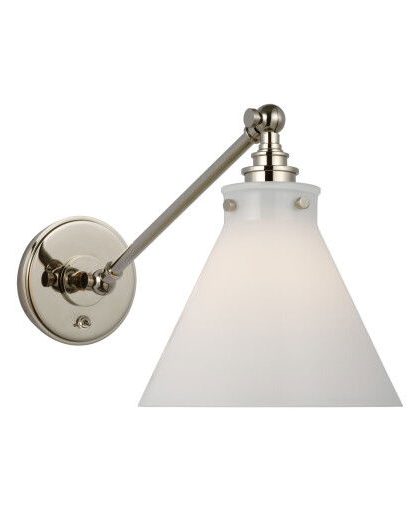 Parkington vägglampa nickel/vit