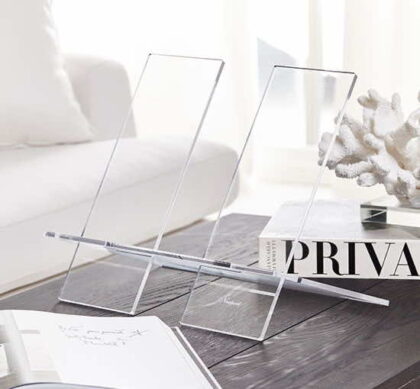 Bokstöd transparent stående