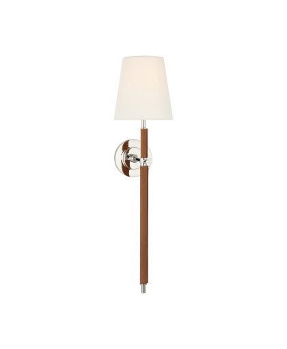 Bryant Wrapped vägglampa nickel/läder L