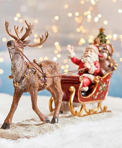 Tomte i släde juldekoration