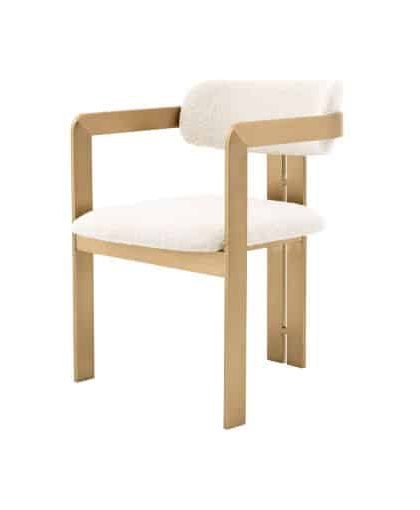 Donato matstol bouclé cream
