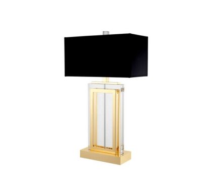 Arlington Bordslampa crystal/gold black shade