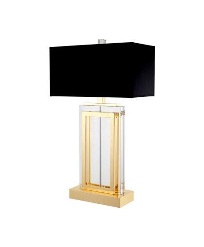 Arlington Bordslampa crystal/gold black shade
