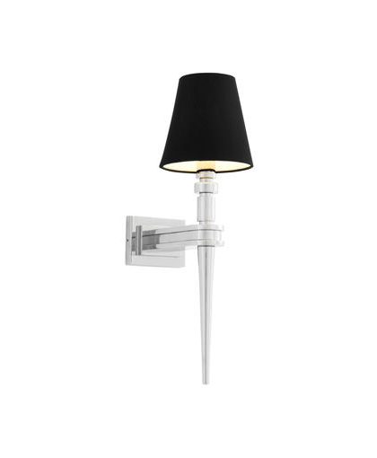 Waterloo vägglampa nickel/svart