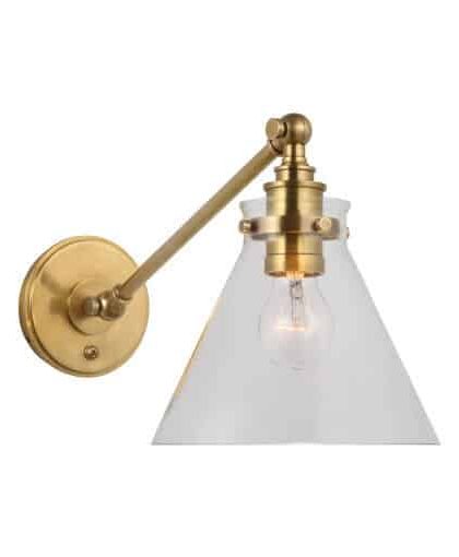 Parkington vägglampa antik mässing/klarglas