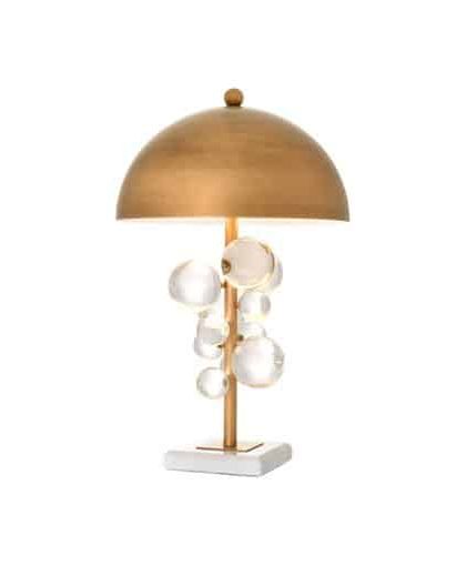 Floral bordslampa mässing