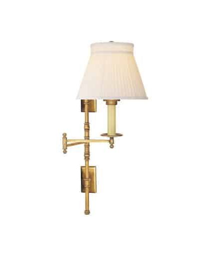Dorchester vägglampa antik mässing/silke