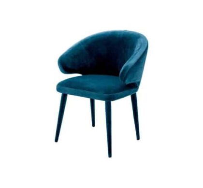 Cardinale matstol sammet roche teal blue