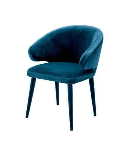 Cardinale matstol sammet roche teal blue