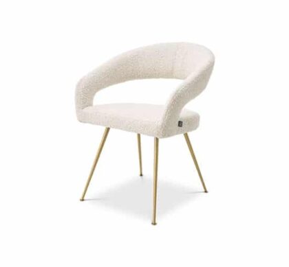 Bravo matstol bouclé cream