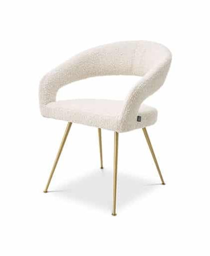 Bravo matstol bouclé cream