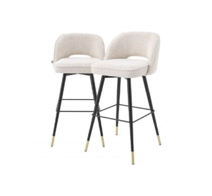 Cliff barstolar bouclé cream hög 2-set OUTLET