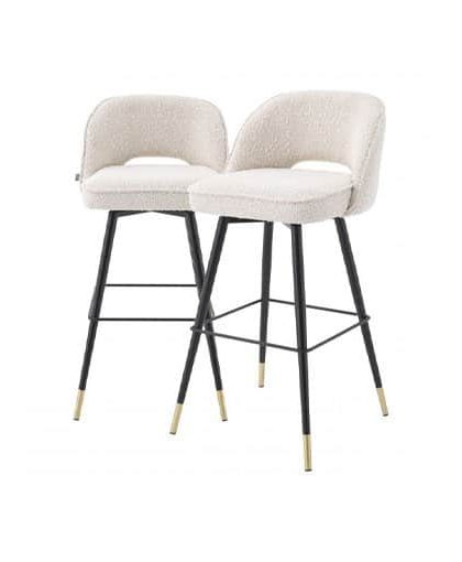 Cliff barstolar bouclé cream hög 2-set OUTLET