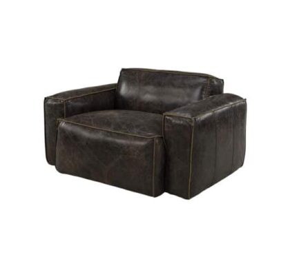 Buddy skinnfåtölj fudge