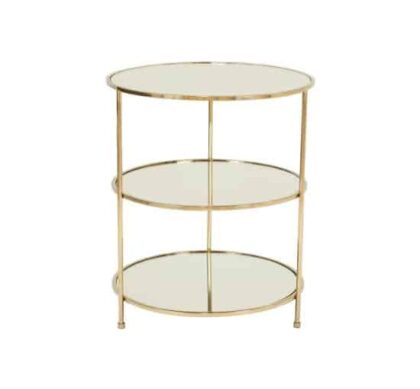 Layer sidobord mässing spegelglas