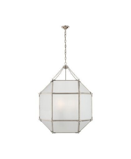 Morris taklampa nickel/frostat glas