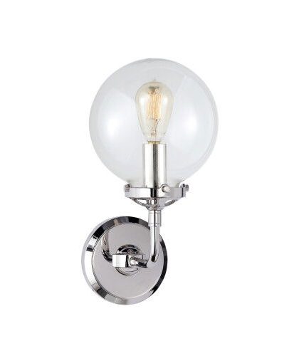 Bistro vägglampa nickel/klarglas
