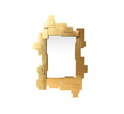 Puzzle spegel mässing