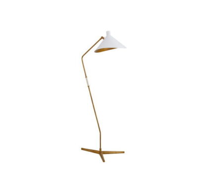 Mayotte golvlampa antik mässing/vit