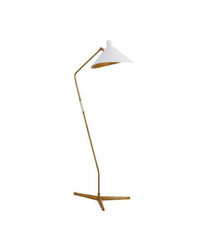 Mayotte golvlampa antik mässing/vit