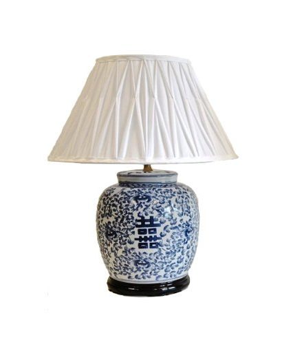 Kina bordslampa blå/vit