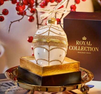 William fabergéägg julgransdekoration vit