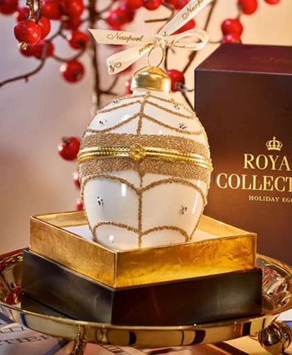William fabergéägg julgransdekoration vit